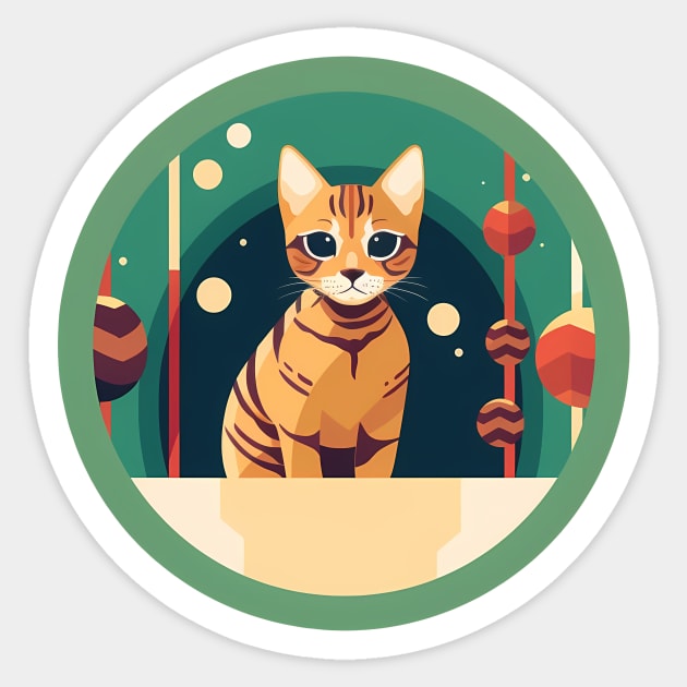 Bengal Cat Xmas Ornament, Love Cats Sticker by logiamerch